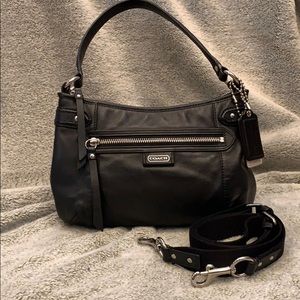 Coach Shoulder/Crossbody Black Leather Purse